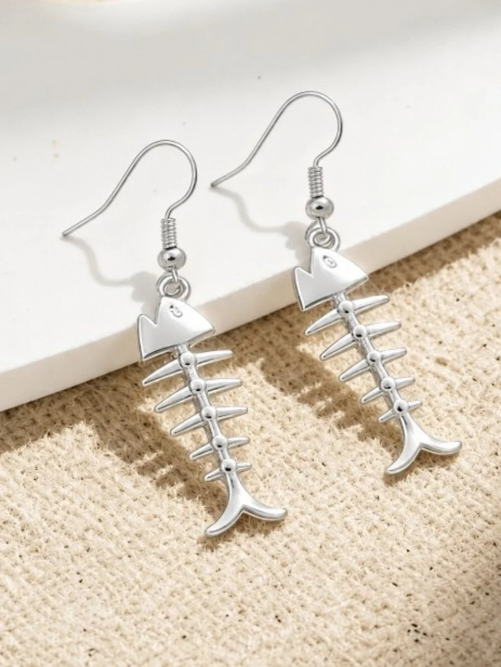 Pick 3 for $30 Silver Fishbone Dangle Earrings